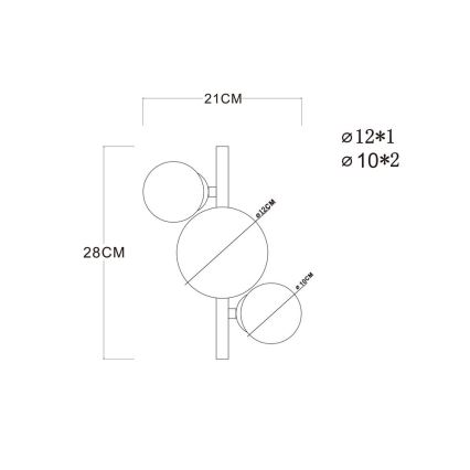 Globo - LED Lestenec RIHA 3xG9/3,5W/230V medenina