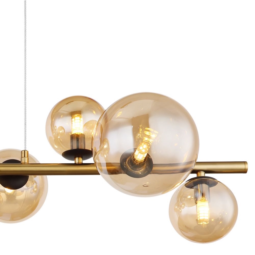 Globo - LED Lestenec na vrvici 9xG9/3W/230V medenina