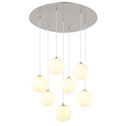Globo - LED Lestenec na vrvici 7xG9/3,5W/230V bela