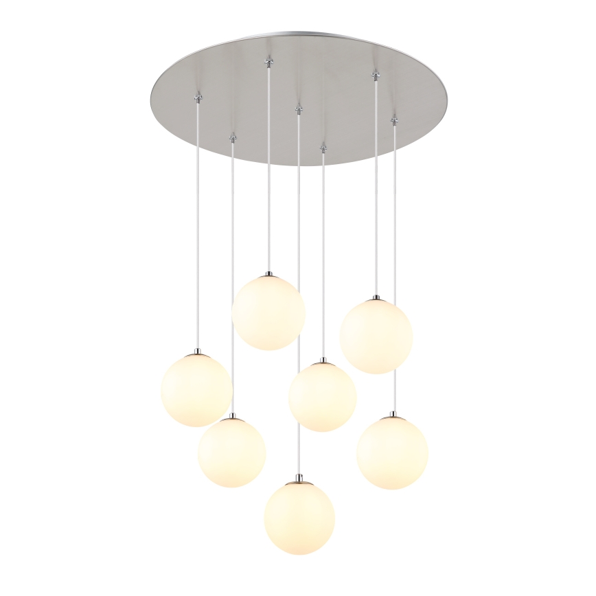 Globo - LED Lestenec na vrvici 7xG9/3,5W/230V bela