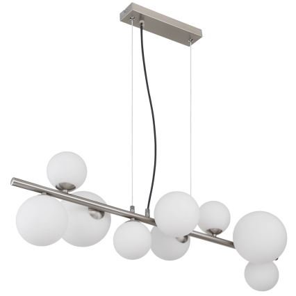 Globo - LED Lestenec na vrvici 9xG9/3W/230V mat krom