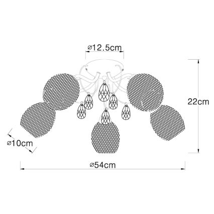 Globo - Nadgradni lestenec 5xE14/40W/230V