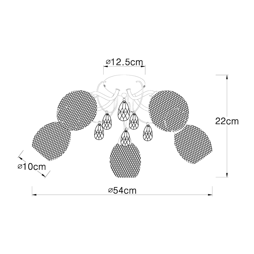 Globo - Nadgradni lestenec 5xE14/40W/230V