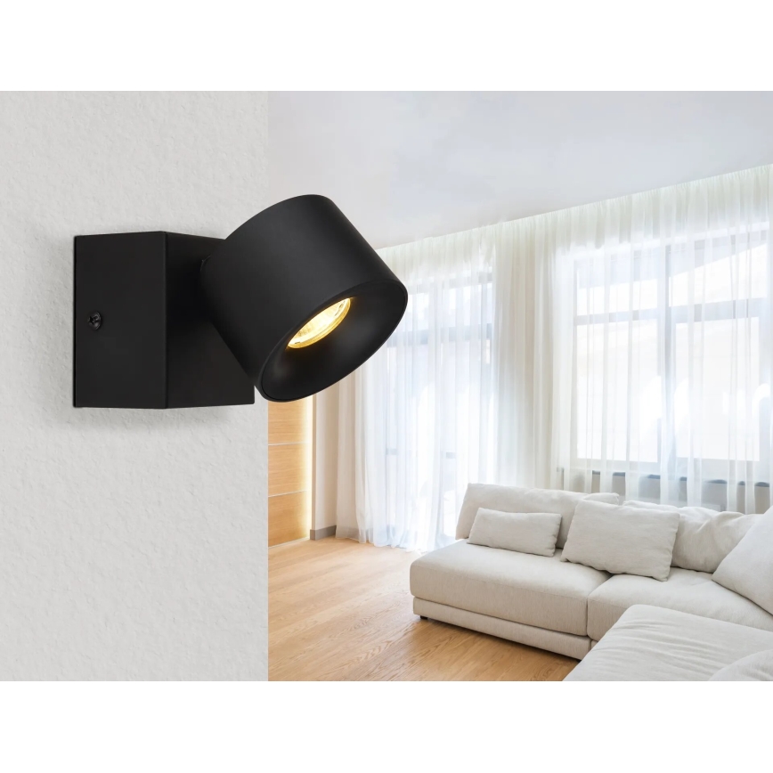 Globo - LED Stenski reflektor LED/6W/230V črna