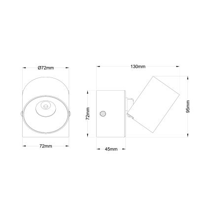 Globo - LED stensko točkovno svetilo LED/6W/230V
