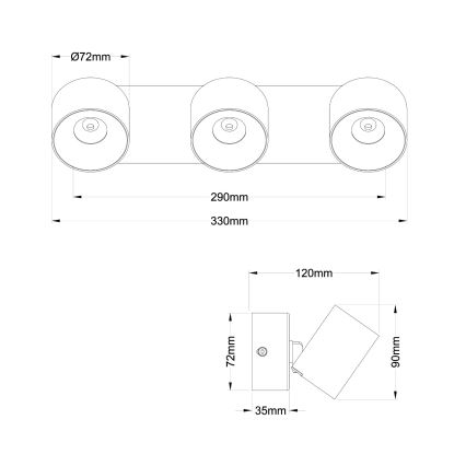 Globo - LED točkovna svetilka 3xLED/6W/230V