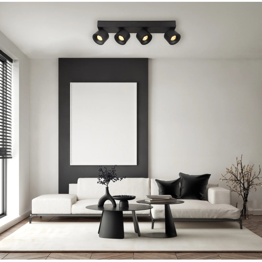 Globo - LED Reflektor 4xLED/6W/230V črna
