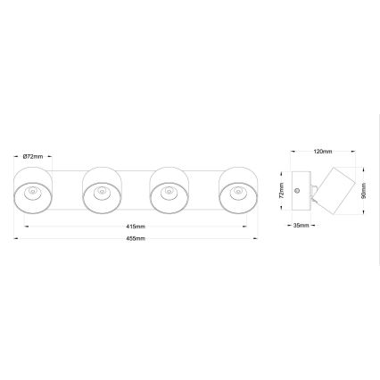 Globo - LED Točkovno svetilo 4xLED/6W/230V