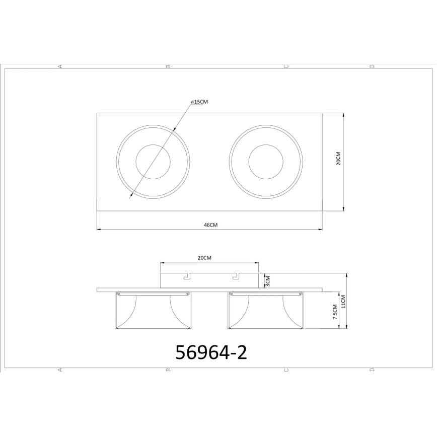 Globo - LED stropno svetilo LED/24W/230V 3000K 46x20 cm medenina