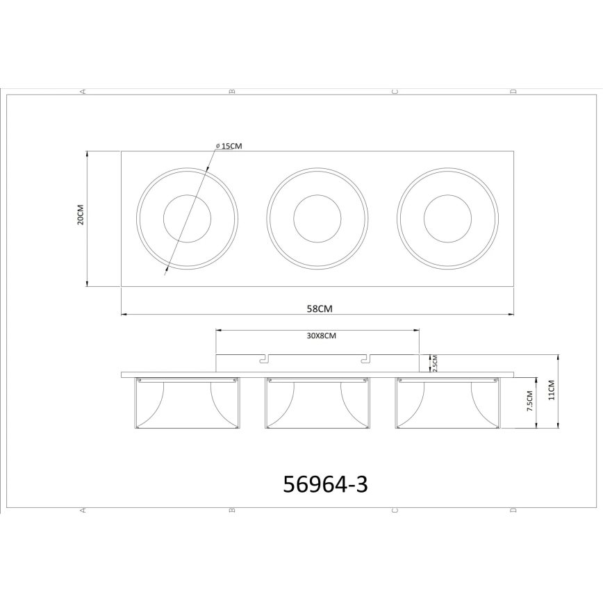 Globo - LED stropno svetilo LED/24W/230V 3000K 58x20 cm iz medenine