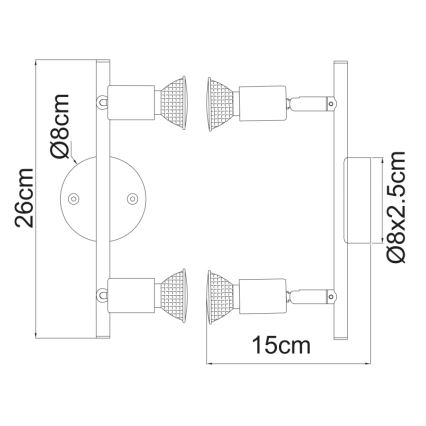 GLOBO 57381-2L - LED Reflektor OLANA 2xGU10/3W/230V