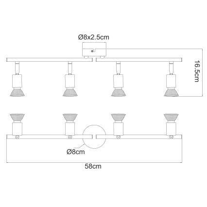 GLOBO 57381-4L - LED Reflektor OLANA 4xGU10/3W/230V