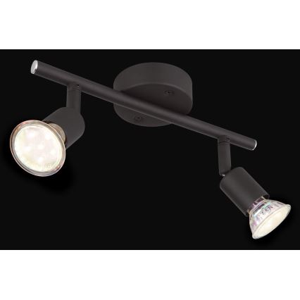 Globo - LED Reflektor 2xGU10/3W/230V črna