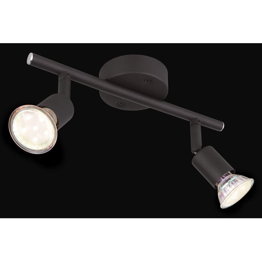 Globo - LED Reflektor 2xGU10/3W/230V črna