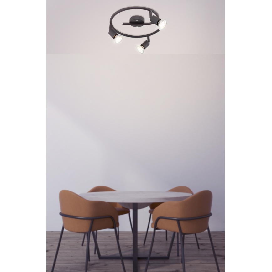 Globo - LED Reflektor 3xGU10/3W/230V črna