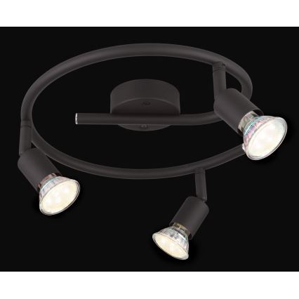 Globo - LED Reflektor 3xGU10/3W/230V črna