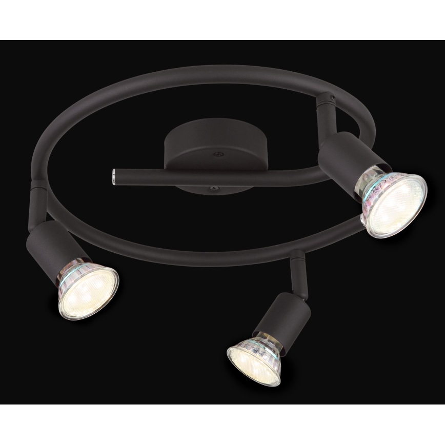 Globo - LED Reflektor 3xGU10/3W/230V črna