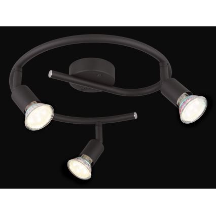 Globo - LED Reflektor 3xGU10/3W/230V črna