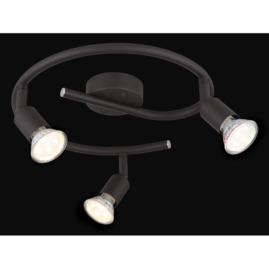 Globo - LED Reflektor 3xGU10/3W/230V črna