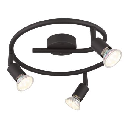 Globo - LED Reflektor 3xGU10/3W/230V črna