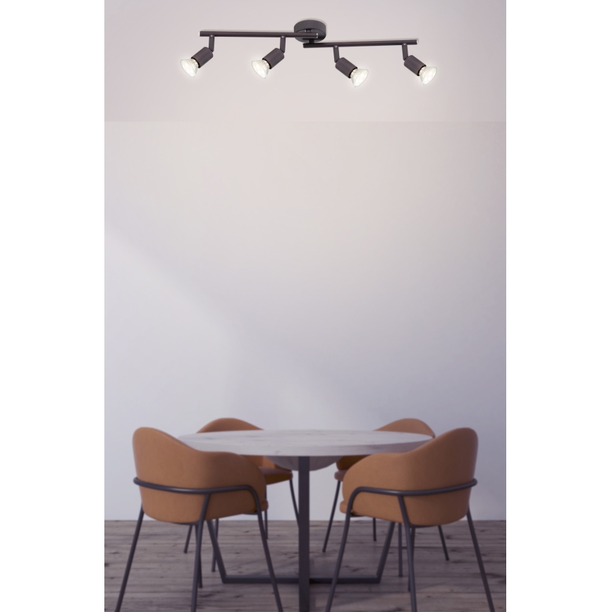 Globo - LED Reflektor 4xGU10/3W/230V črna