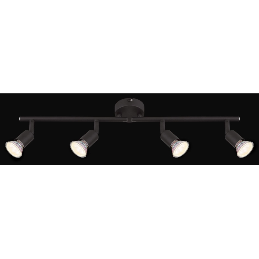 Globo - LED Reflektor 4xGU10/3W/230V črna