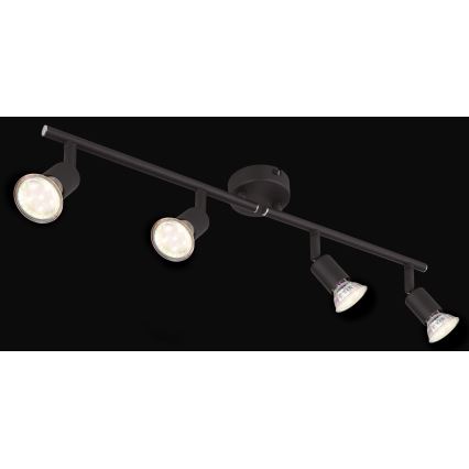 Globo - LED Reflektor 4xGU10/3W/230V črna