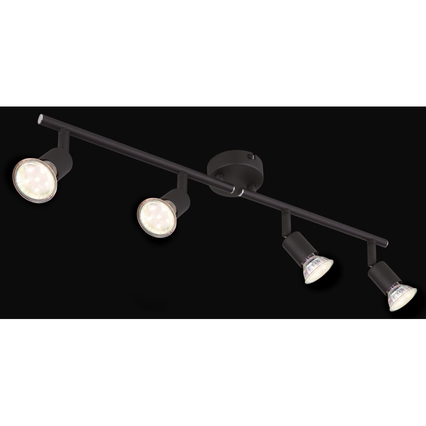 Globo - LED Reflektor 4xGU10/3W/230V črna