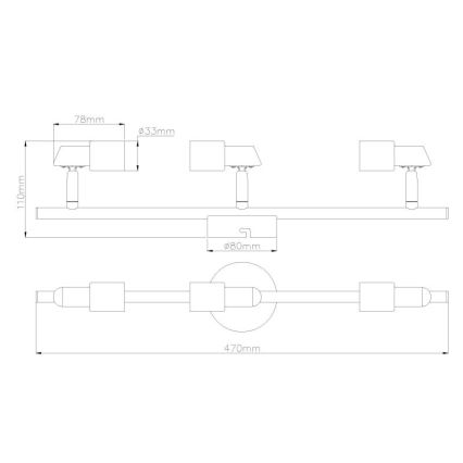 Globo - LED Reflektor 3xGU10/3W/230V