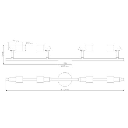 Globo - LED Reflektor 4xGU10/3W/230V