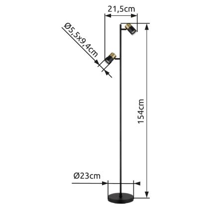 Globo - Talna svetilka 2xGU10/5W/230V črna/zlata