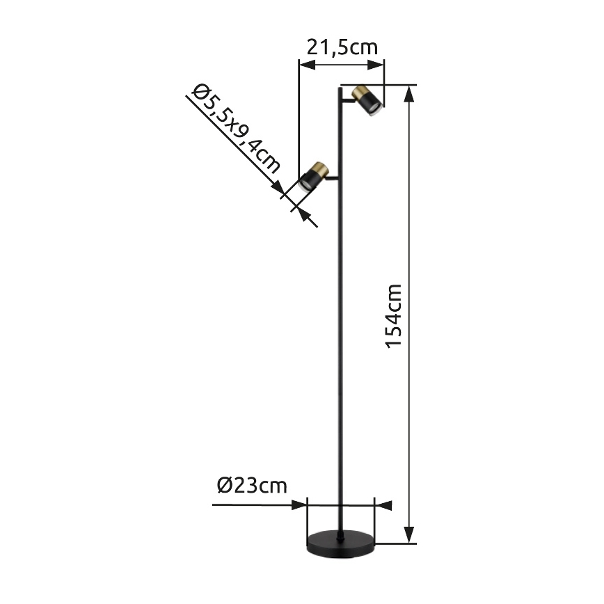Globo - Talna svetilka 2xGU10/5W/230V črna/zlata