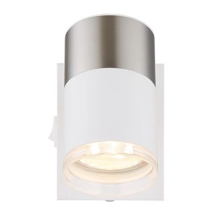 Globo - Stenski reflektor 1xGU10/25W/230V bela/mat krom