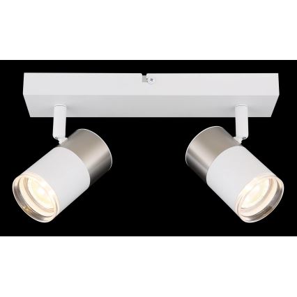 Globo - Reflektor 2xGU10/25W/230V bela/mat krom
