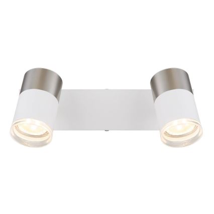 Globo - Reflektor 2xGU10/25W/230V bela/mat krom