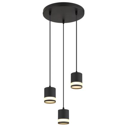 Globo - LED Lestenec na vrvici 3xGX53/7W/230V 3000K črna