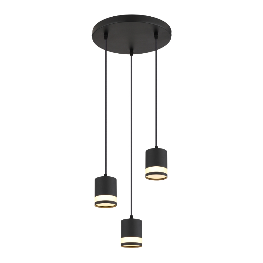 Globo - LED Lestenec na vrvici 3xGX53/7W/230V 3000K črna