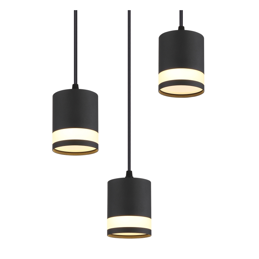 Globo - LED Lestenec na vrvici 3xGX53/7W/230V 3000K črna