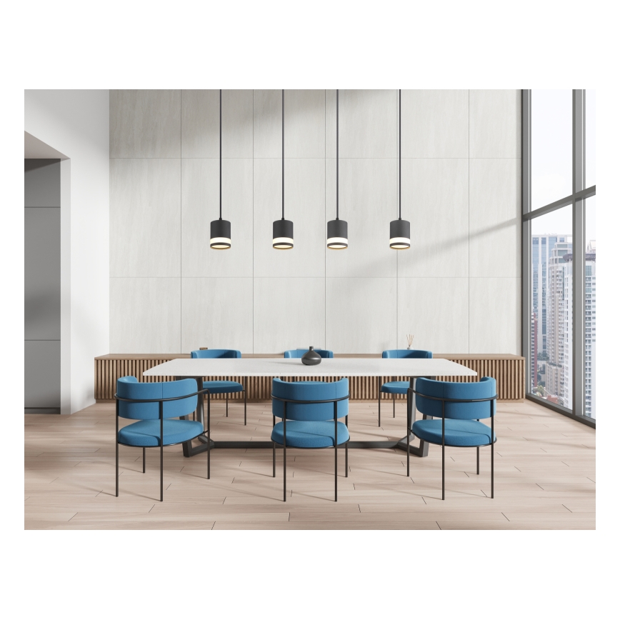 Globo - LED Lestenec na vrvici 4xGX53/7W/230V 3000K črna