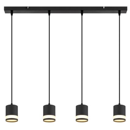 Globo - LED Lestenec na vrvici 4xGX53/7W/230V 3000K črna