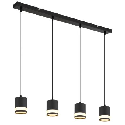 Globo - LED Lestenec na vrvici 4xGX53/7W/230V 3000K črna
