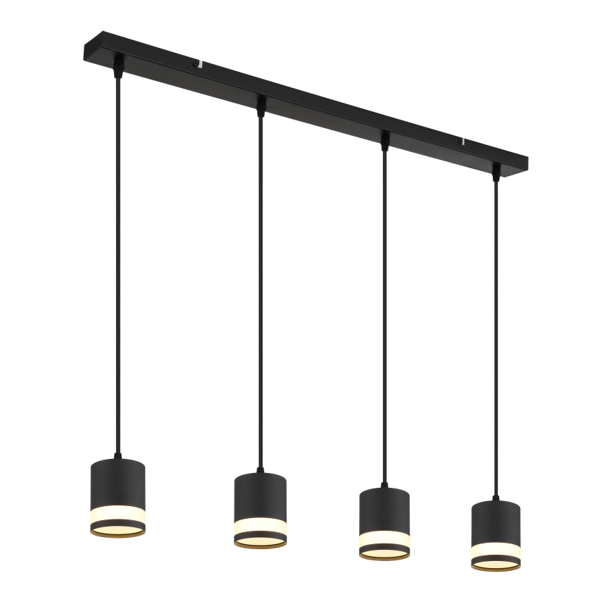 Globo - LED Lestenec na vrvici 4xGX53/7W/230V 3000K črna