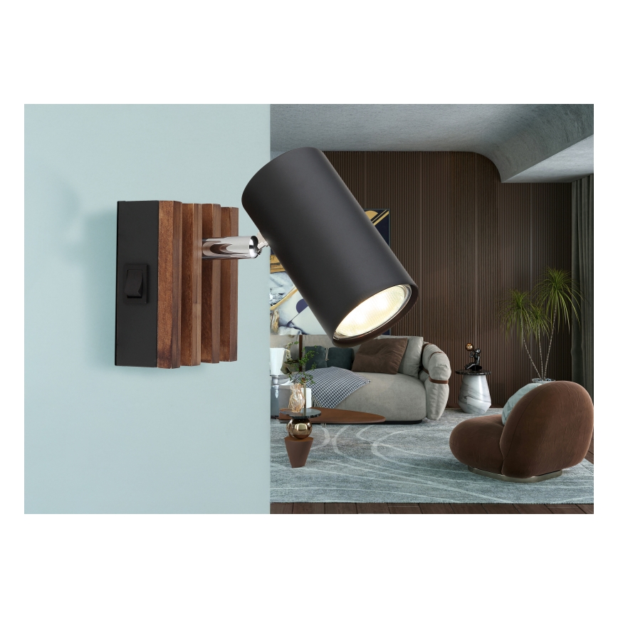 Globo - Stenski reflektor 1xGU10/25W/230V črna