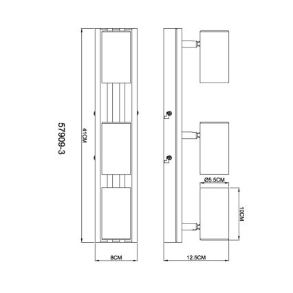 Globo - Reflektor 3xGU10/25W/230V črna
