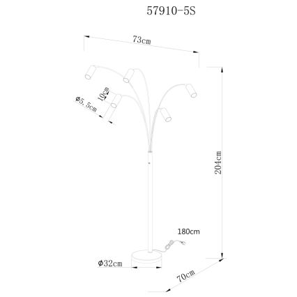 Globo - Talna svetilka 5xGU10/35W/230V