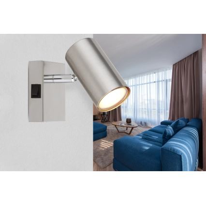 Globo - Stenski reflektor 1xGU10/25W/230V mat krom