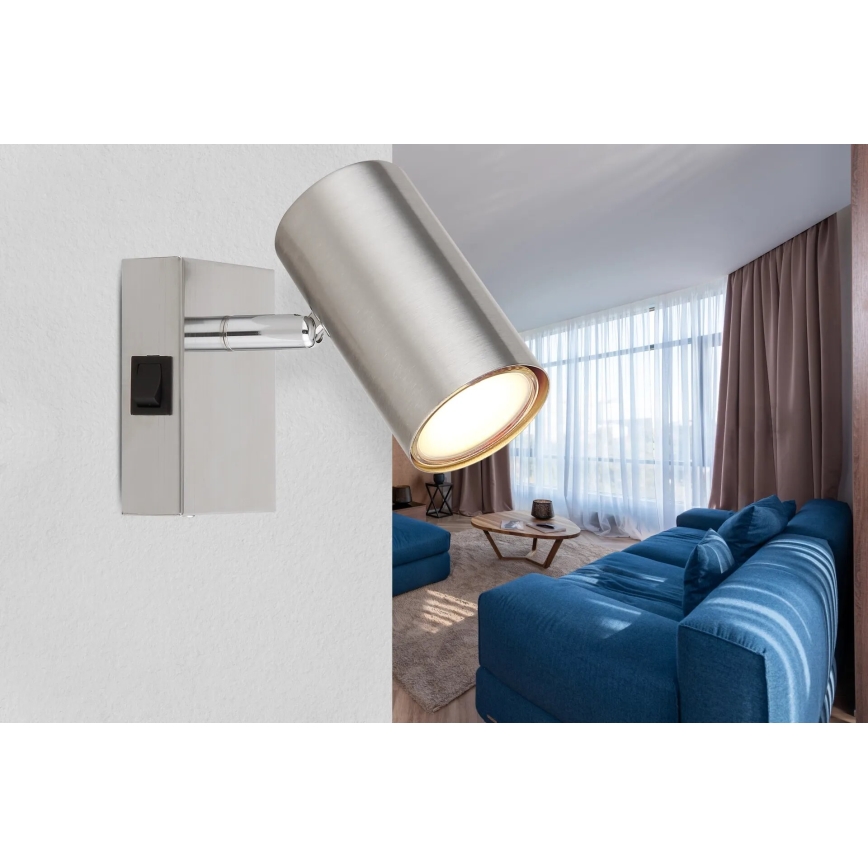 Globo - Stenski reflektor 1xGU10/25W/230V mat krom
