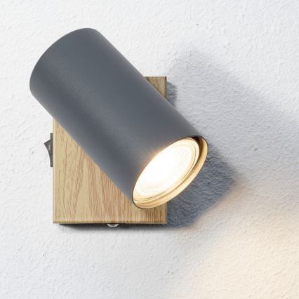 Globo - Stenski reflektor 1xGU10/25W/230V siva/rjava