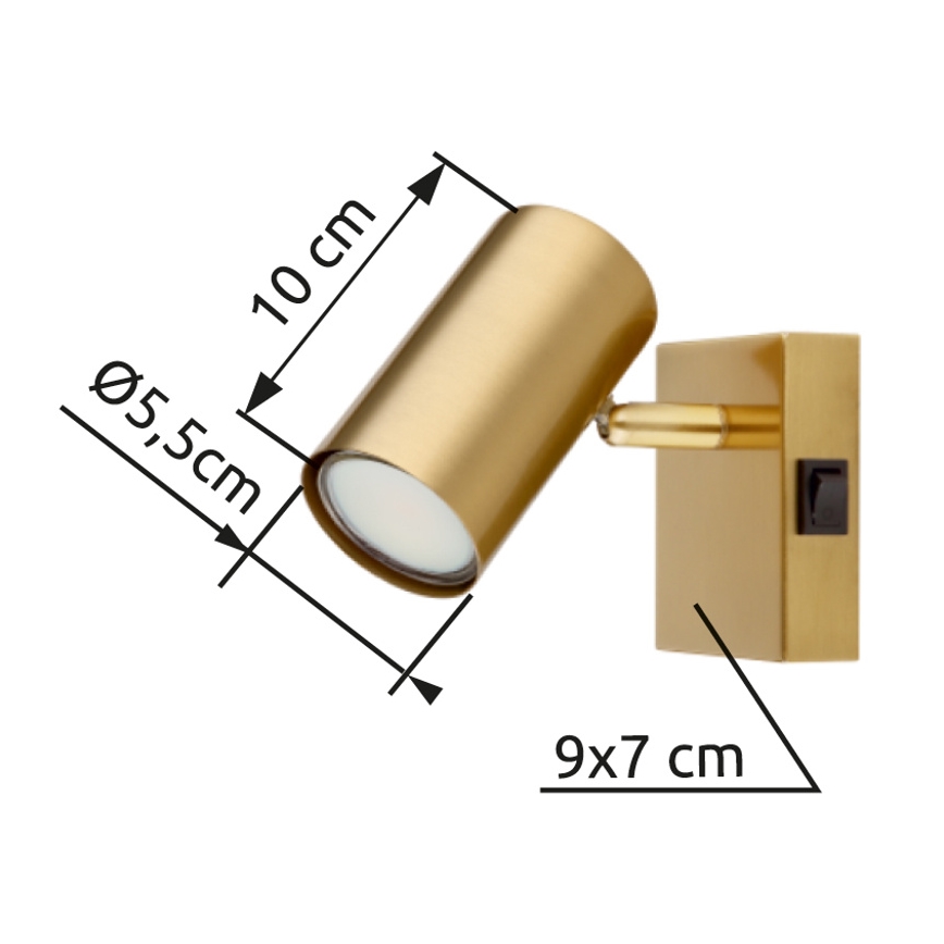 Globo - Stenski reflektor 1xGU10/25W/230V zlata