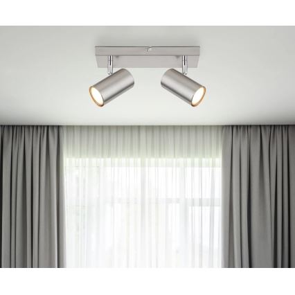 Globo - Reflektor 2xGU10/25W/230V mat krom